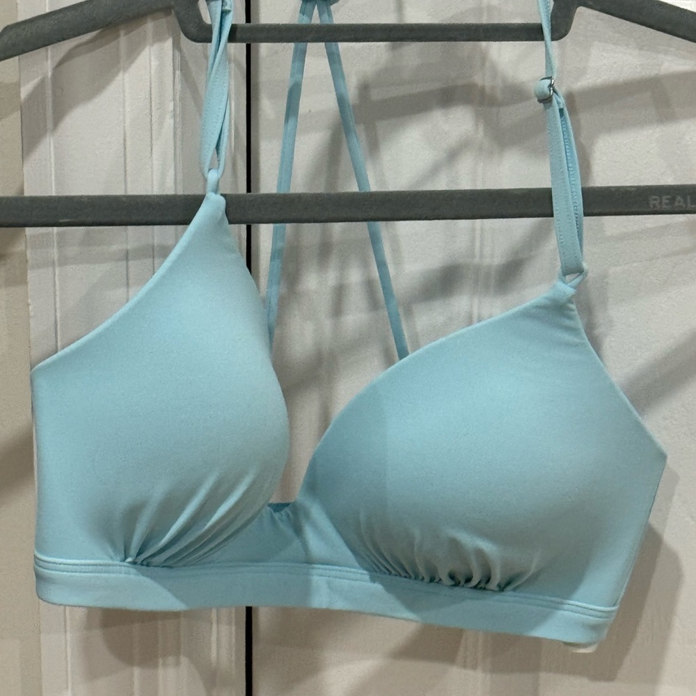 Athleta Light Blue Triangle Bikini Top